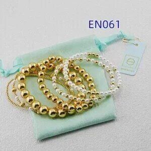 Enewton Gold Bead & White Pearl Mixed Six-Piece Bracelet Set